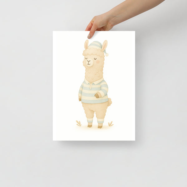 Sleepy Llama – Funny Pajama Animal Print for Kids Room